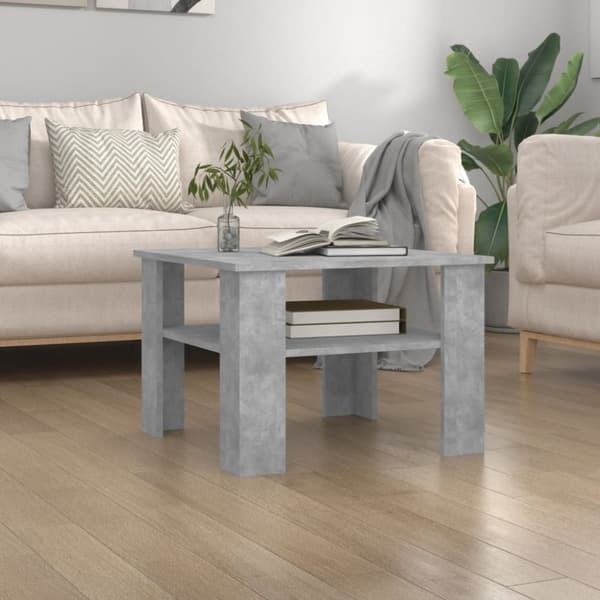 Kahvipöydät - Living Sohvapöytä betoninharmaa 60x60x42 cm tekninen puu