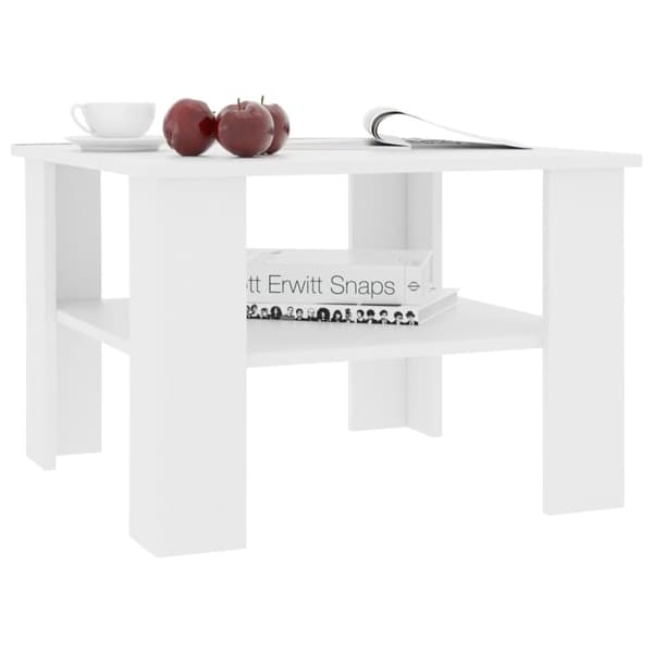 Soffbord - Living Soffbord vit 60x60x42 cm konstruerat trä