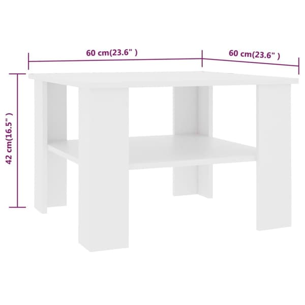 Soffbord - Living Soffbord vit 60x60x42 cm konstruerat trä
