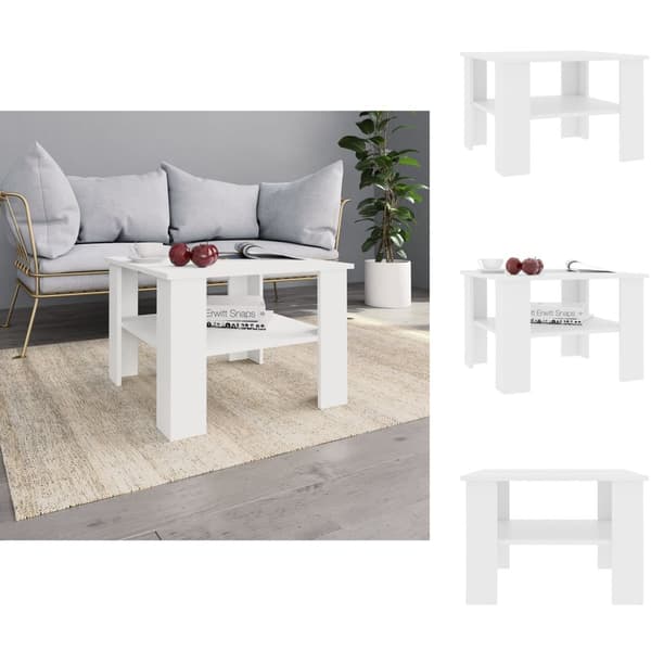 Soffbord - Living Soffbord vit 60x60x42 cm konstruerat trä