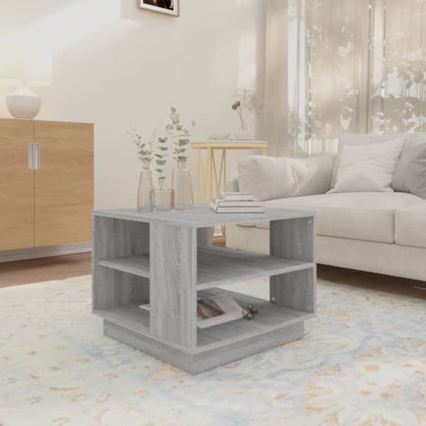 Soffbord - Living Soffbord grå sonoma-ek 55x55x43 cm spånskiva