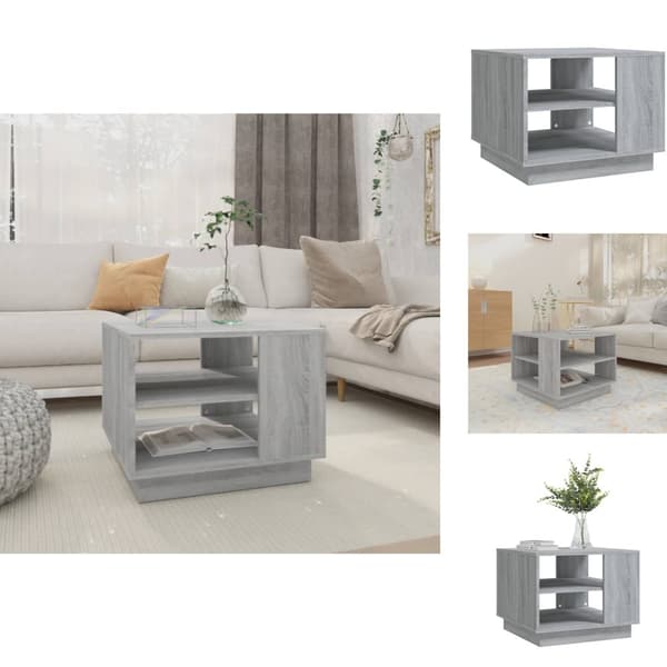 Soffbord - Living Soffbord grå  sonoma-ek 55x55x43 cm spånskiva