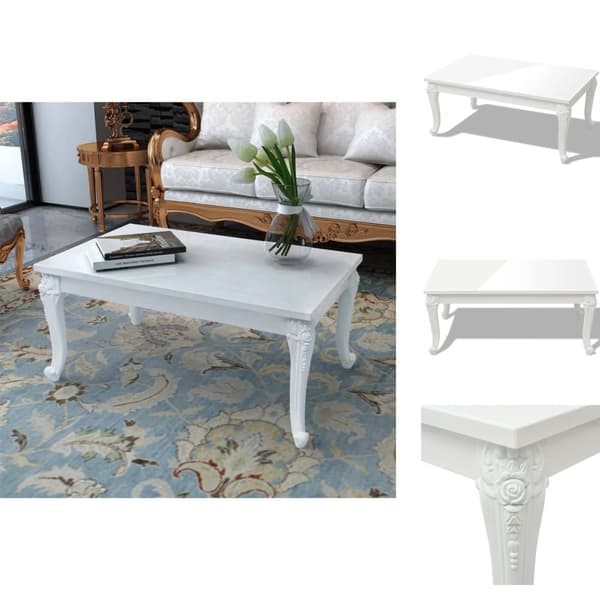 Sofaborde - Living sofabord 100 x 60 x 42 cm højglans hvid