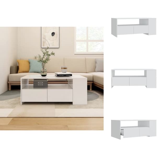 Soffbord - Living Soffbord vit 102x55x42 cm konstruerat trä