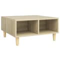 Miniatyrbillede 3 af 7: Sofaborde - Living sofabord 60x60x30 cm konstrueret træ sonoma-eg