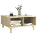 Miniatyrbillede 4 af 7: Sofaborde - Living sofabord 60x60x30 cm konstrueret træ sonoma-eg