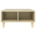 Miniatyrbillede 5 af 7: Sofaborde - Living sofabord 60x60x30 cm konstrueret træ sonoma-eg