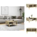 Miniatyrbillede 1 af 7: Sofaborde - Living sofabord 60x60x30 cm konstrueret træ sonoma-eg