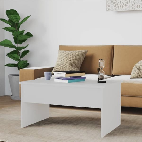 Sofaborde - Living sofabord 80x50,5x41,5 cm konstrueret træ hvid