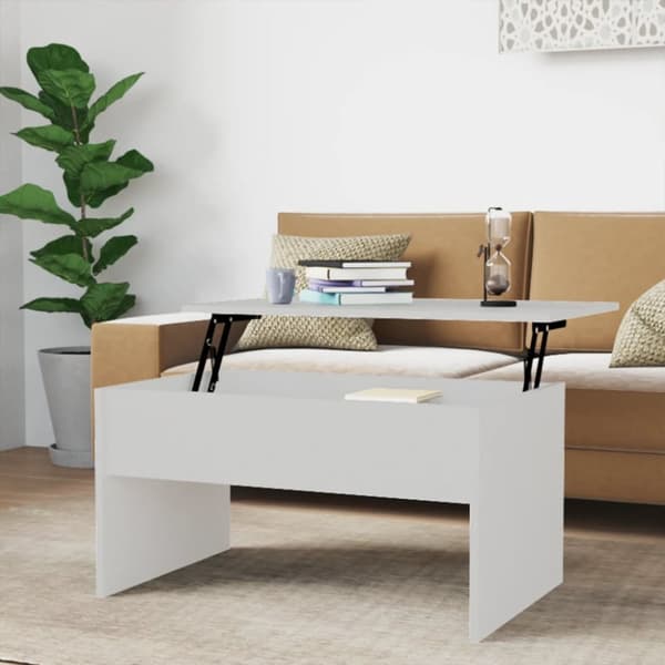 Sofaborde - Living sofabord 80x50,5x41,5 cm konstrueret træ hvid