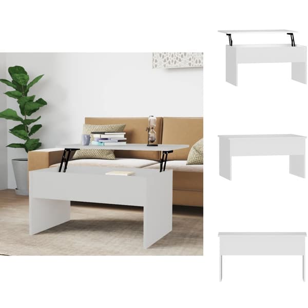 Sofaborde - Living sofabord 80x50,5x41,5 cm konstrueret træ hvid