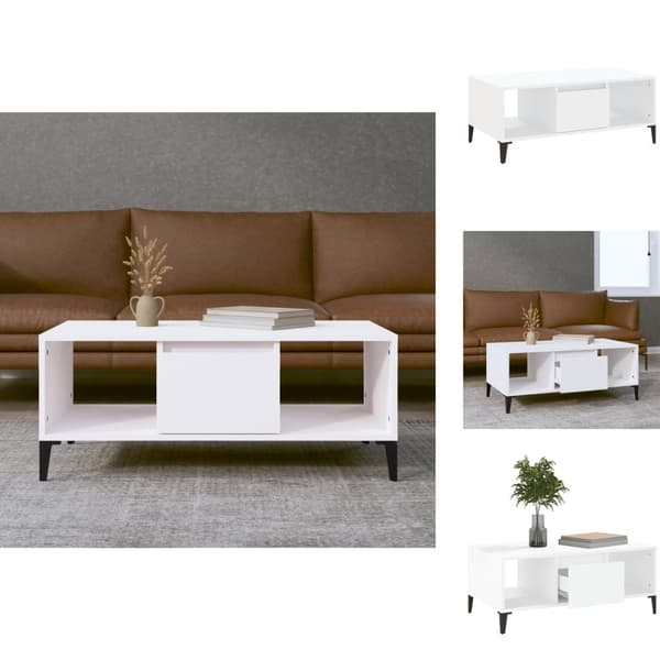 Soffbord - Living Soffbord vit 90x50x36,5 cm konstruerat trä