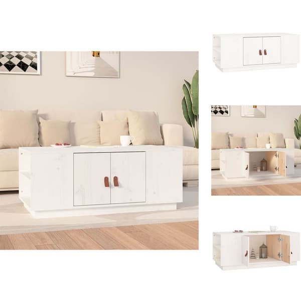 Sofaborde - Living sofabord 100x50x41 cm massivt fyrretræ hvid