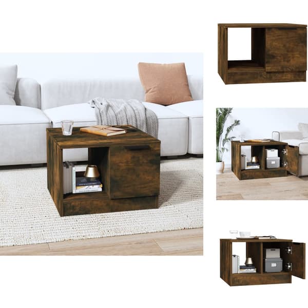 Soffbord - Living Soffbord rökfärgad ek 50x50x36 cm konstruerat trä