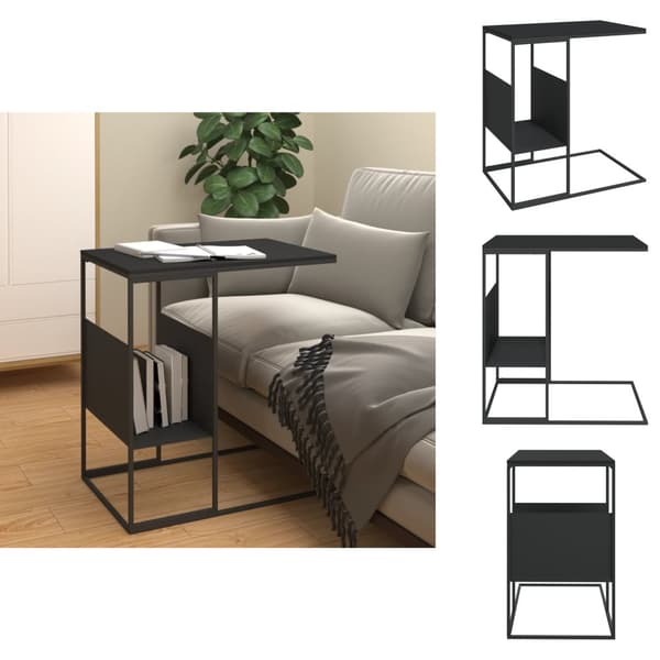 Sofaborde - Living sidebord 55x36x59,5 cm konstrueret træ sort