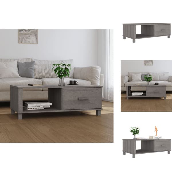 Sofaborde - Living Living sofabord HAMAR 100x55x35 cm massivt fyrretræ lysegrå