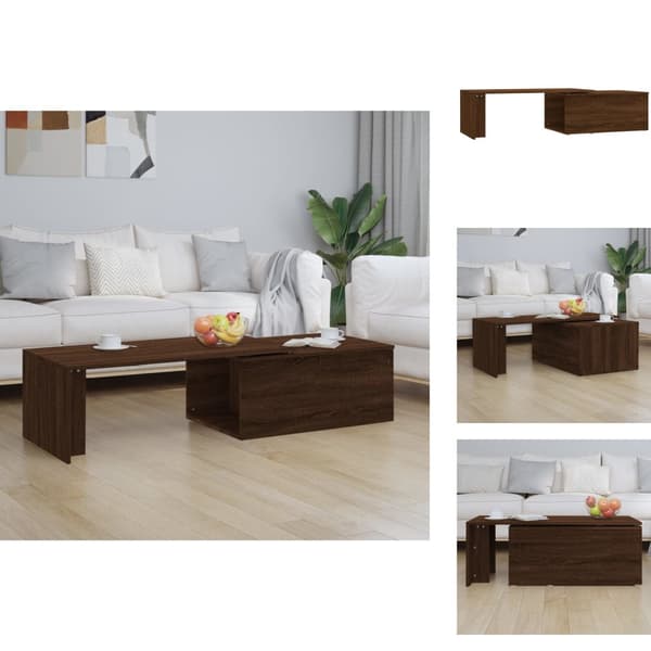 Sofaborde - Living sofabord 150x50x35 cm konstrueret træ brun egetræsfarve