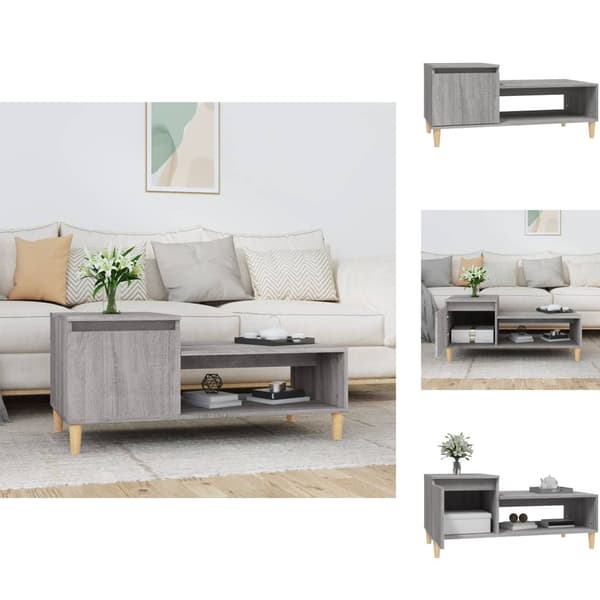 Sofaborde - Living sofabord 100x50x45 cm konstrueret træ Grå sonoma-eg