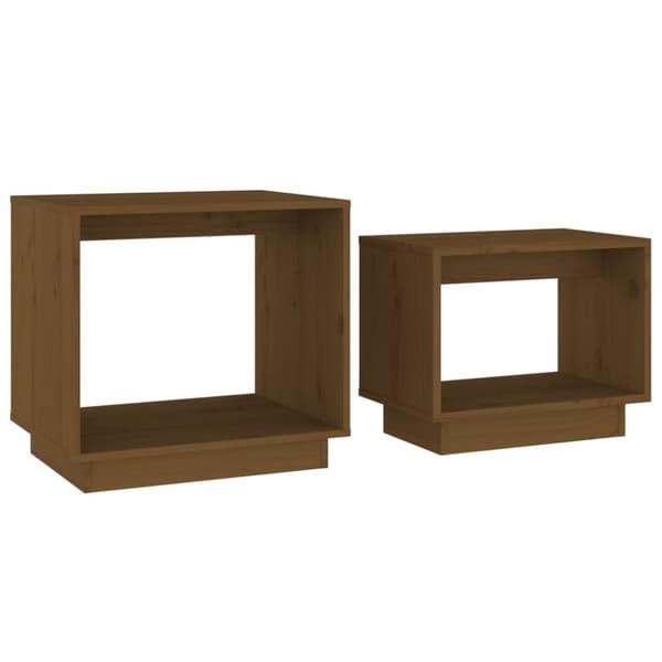 Soffbord - Living Satsbord 2 st honungsbrun massiv furu