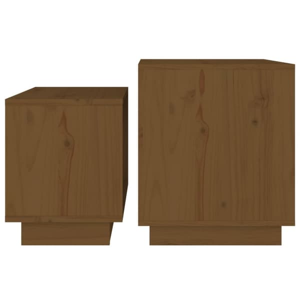 Soffbord - Living Satsbord 2 st honungsbrun massiv furu