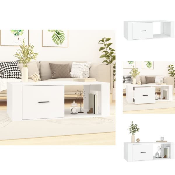 Sofaborde - Living sofabord 100x50,5x35 cm konstrueret træ hvid