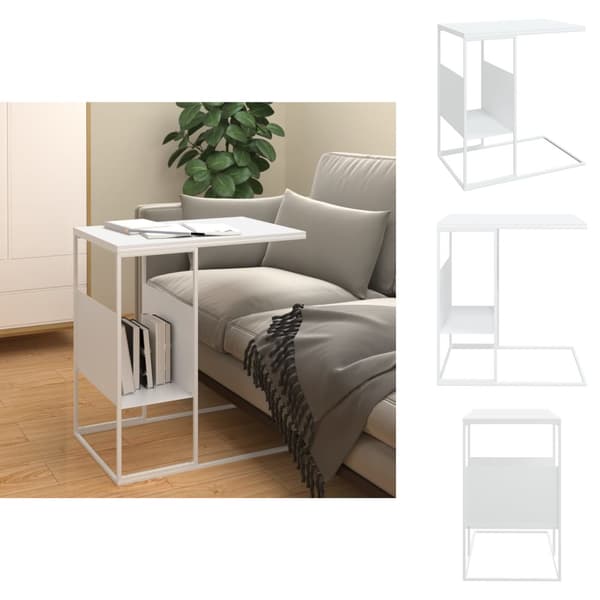 Sofaborde - Living sidebord 55x36x59,5 cm konstrueret træ hvid
