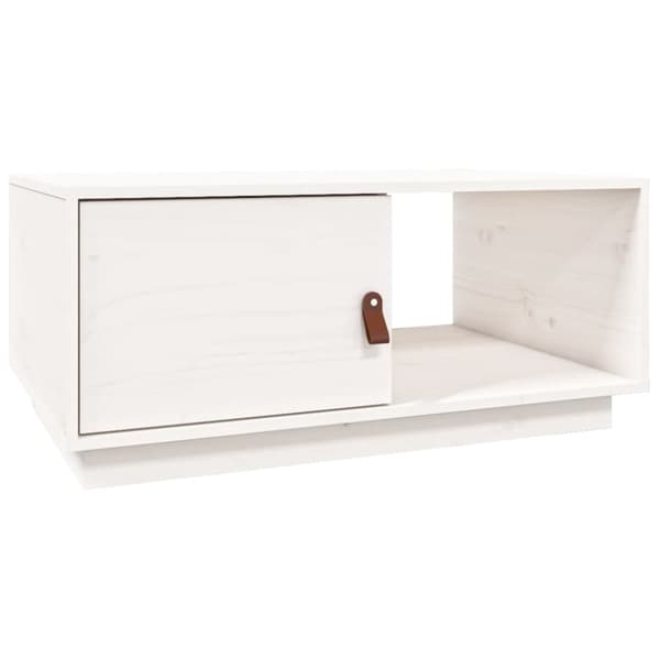 Sofaborde - Living sofabord 80x50x35,5 cm massivt fyrretræ hvid