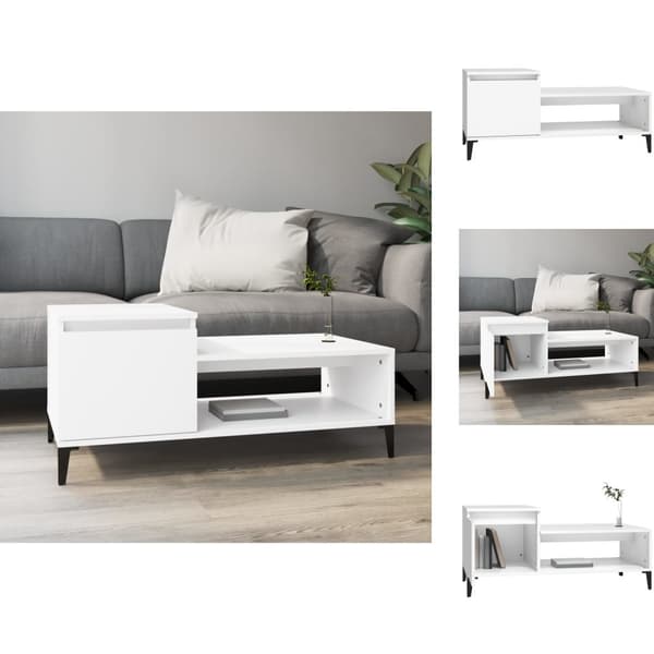Sofaborde - Living sofabord 100x50x45 cm konstrueret træ hvid