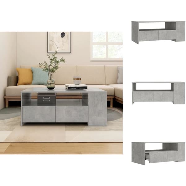 Soffbord - Living Soffbord betonggrå 102x55x42 cm konstruerat trä