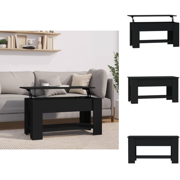 Kahvipöydät - Living Sohvapöytä musta 101x49x52 cm tekninen puu