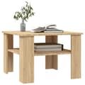 Miniatyrbillede 4 af 7: Sofaborde - Living sofabord 60x60x42 cm konstrueret træ sonoma-eg