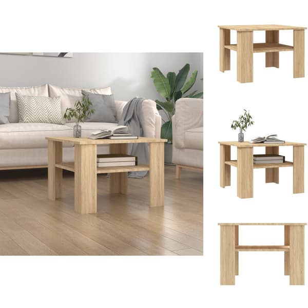 Sofaborde - Living sofabord 60x60x42 cm konstrueret træ sonoma-eg