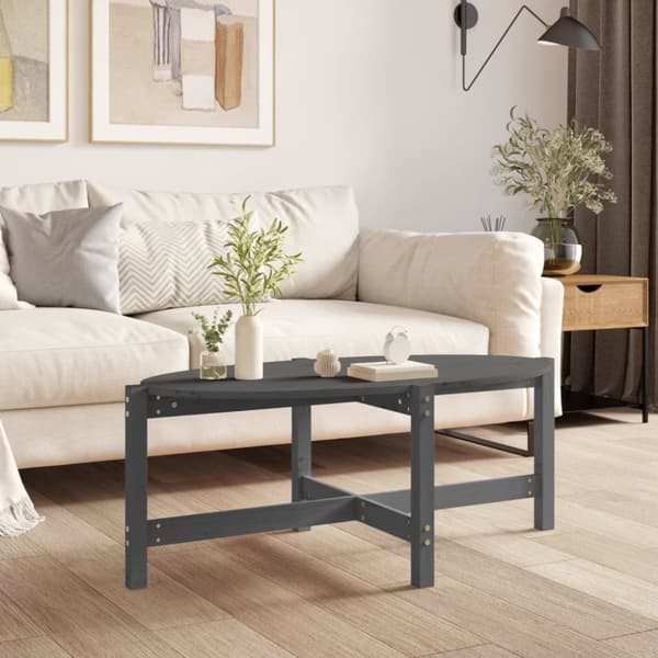 Sofaborde - Living sofabord 118x63x45 cm massivt fyrretræ grå