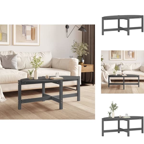 Sofaborde - Living sofabord 118x63x45 cm massivt fyrretræ grå