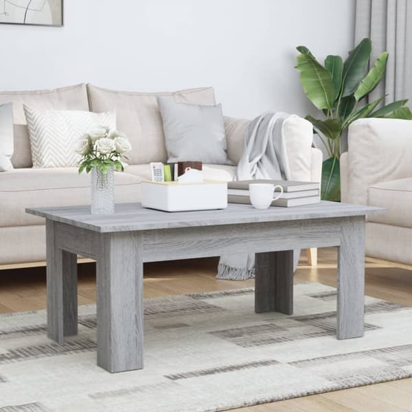 Sofaborde - Living sofabord 100x60x42 cm konstrueret træ grå sonoma-eg