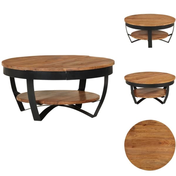 Sofaborde - Living sofabord 65x65x32 cm massivt akacietræ