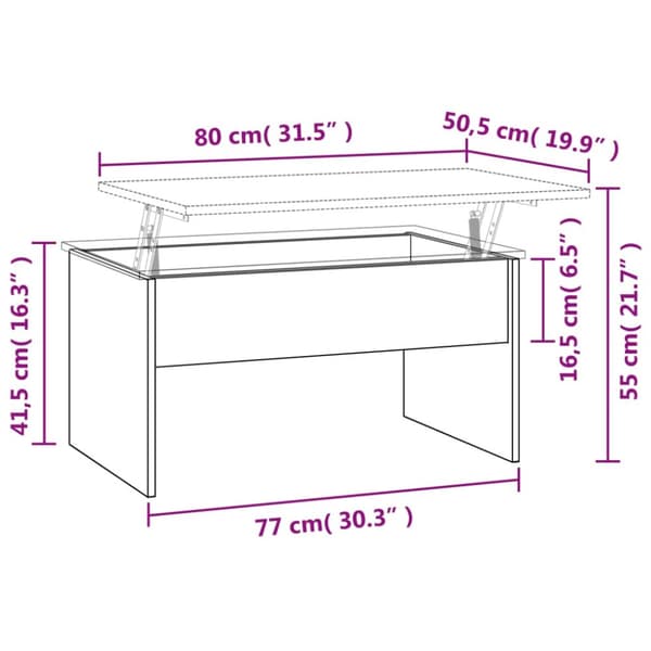 Soffbord - Living Soffbord svart 80x50,5x41,5 cm konstruerat trä