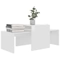 Miniatyrbillede 4 af 8: Sofaborde - Living sofabordssæt 100x48x40 cm konstrueret træ hvid højglans