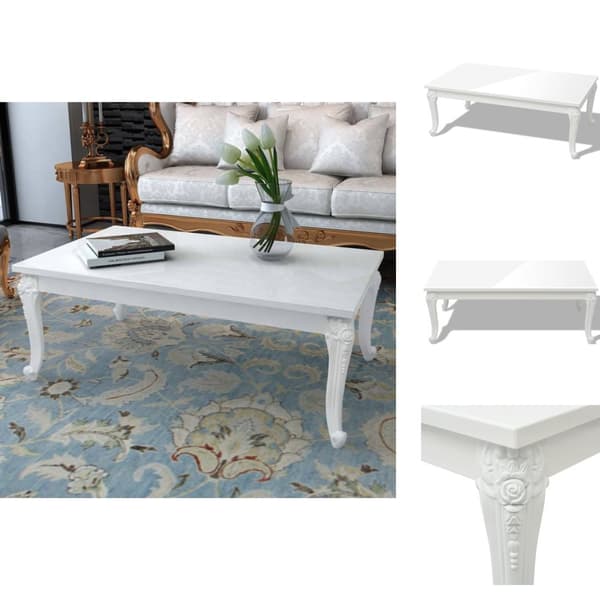 Sofaborde - Living sofabord 115 x 65 x 42 cm højglans hvid