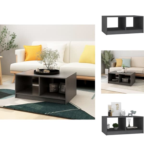 Soffbord - Living Soffbord grå 75x50x33,5 cm massiv furu