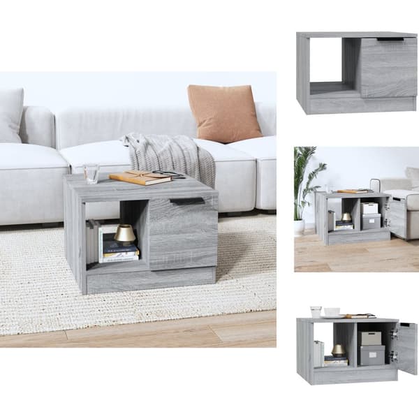 Sofaborde - Living sofabord 50x50x36 cm konstrueret træ grå sonoma-eg