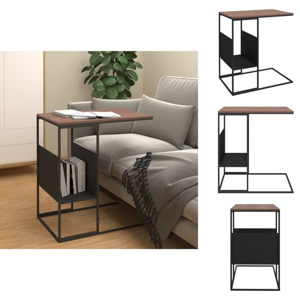 Sofaborde - Living sidebord 55x36x59,5 cm konstrueret træ sort