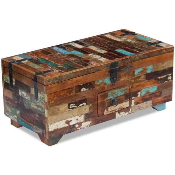 Sofaborde - Living sofabord 80x40x35 cm massivt genbrugstræ