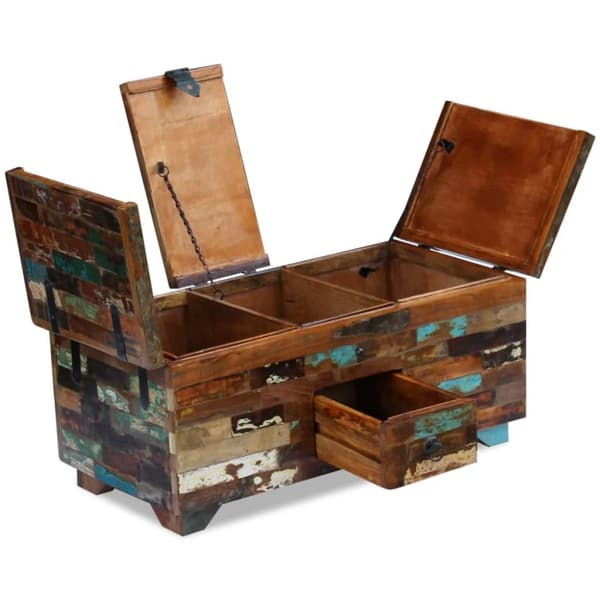 Sofaborde - Living sofabord 80x40x35 cm massivt genbrugstræ