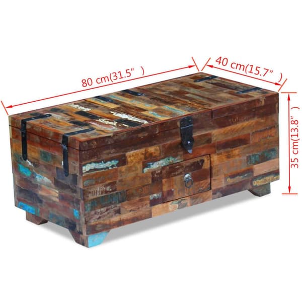 Sofaborde - Living sofabord 80x40x35 cm massivt genbrugstræ