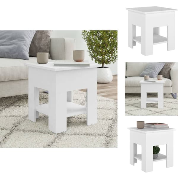Sofaborde - Living sofabord 40x40x42 cm konstrueret træ hvid
