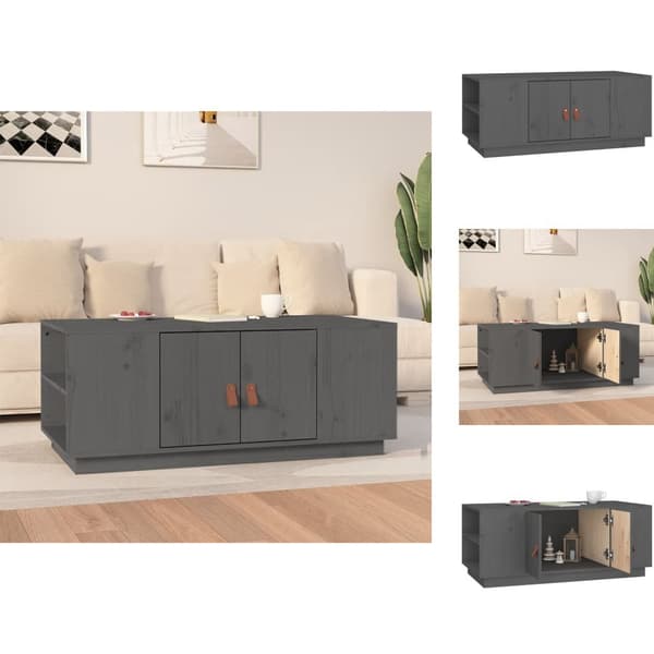 Sofaborde - Living sofabord 100x50x41 cm massivt fyrretræ grå