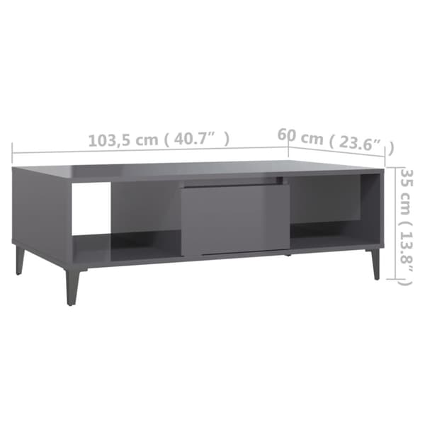 Sofaborde - Living sofabord 103,5x60x35 cm spånplade grå højglans