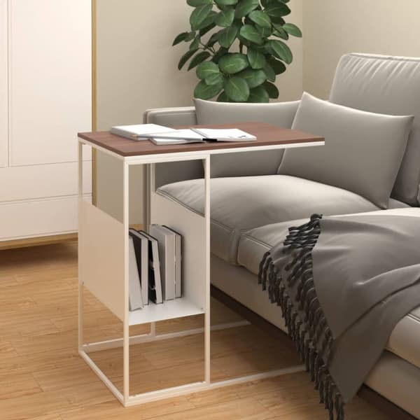 Soffbord - Living Sidobord vit 55x36x59,5 cm konstruerat trä