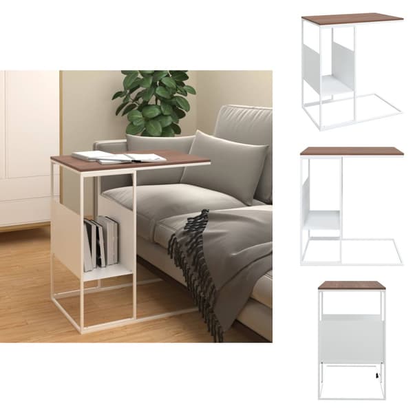 Soffbord - Living Sidobord vit 55x36x59,5 cm konstruerat trä
